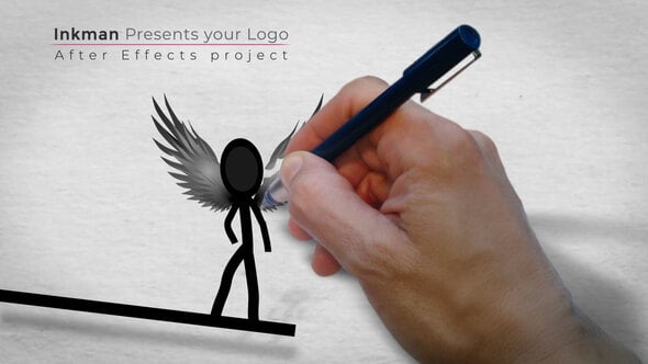 Ink Drawn Stickman Logo Reveal Animation, Titles ft. cartoon & figure ...