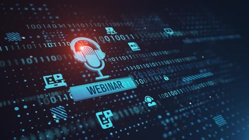 Futuristic Webinar Animation with Digital Technology Icons