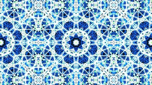 Animated Colorful Kaleidoscope Pattern of Moving Dots