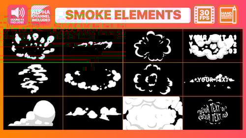 Hand-Drawn 2D Smoke and Steam Motion Graphics Pack