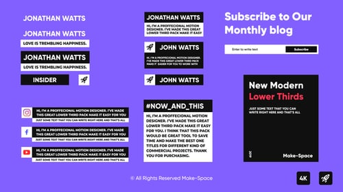 Minimal Clean Lower Thirds Pack for Videos