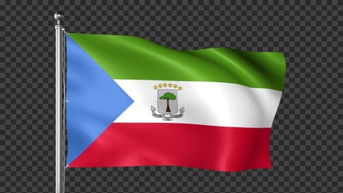 Equatorial Guinea Flag Waving Seamless Loop Animation
