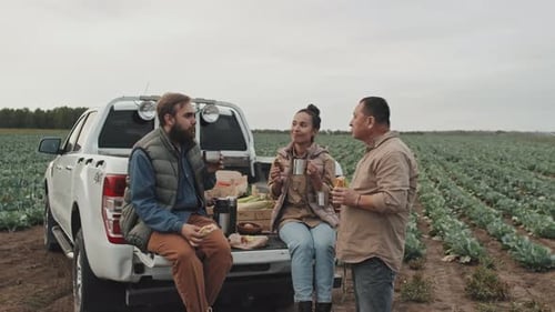 Farm Workers Having Lunch