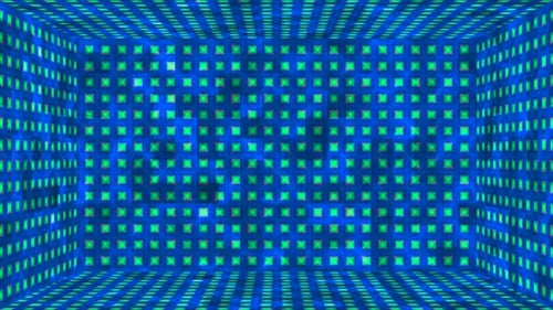 Broadcast Hi-Tech Wandzimmer mit glitzernden abstrakten Mustern 069