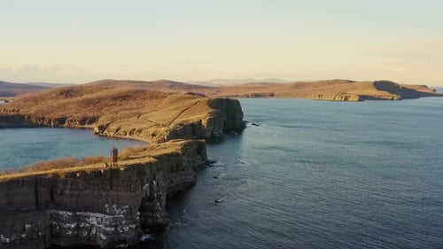 Sea Coast with Beautiful High Cliffs
