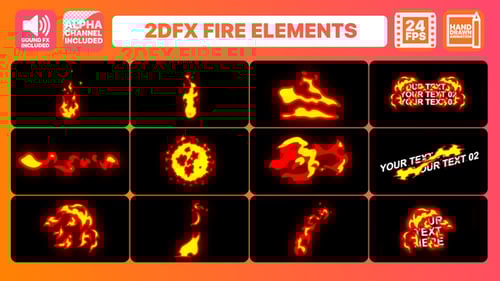 Hand Drawn Fire Elements + Titles Pack | Premiere Pro MOGRT