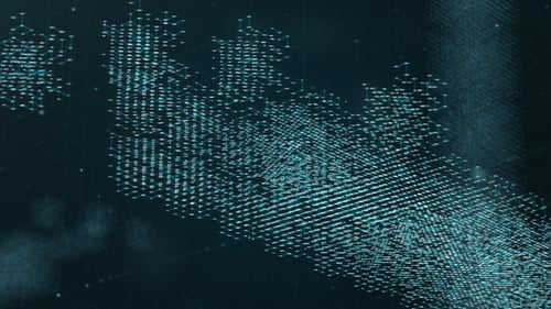 Futuristic Digital Grid Network Data Flow Animation