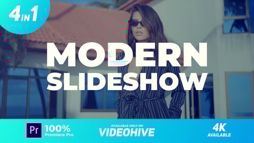 Dynamic Slideshow Opener with Modern Text Animation and Graphic Overlays