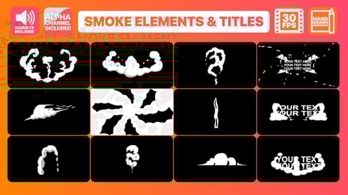 Dynamic Hand Drawn Smoke Transitions and Cartoon Title Elements