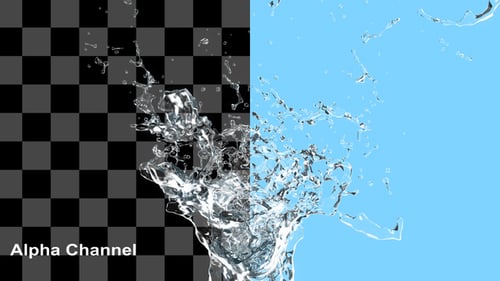 Dynamic Realistic Water Splash Burst Alpha Channel Overlay