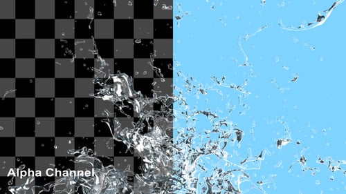 Abstract Water Splash Reveal Element with Fluid Motion