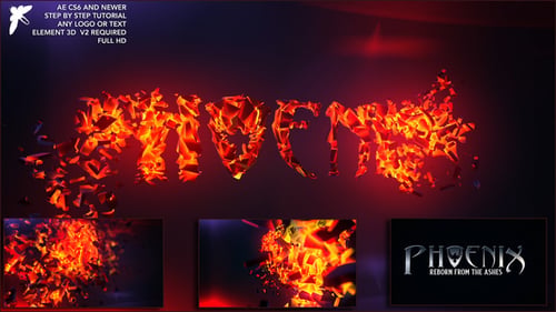 Fiery Logo Reveal with Metallic Text