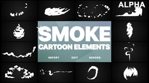 Animated Cartoon Flash FX Elements for Video Transitions and Reveals