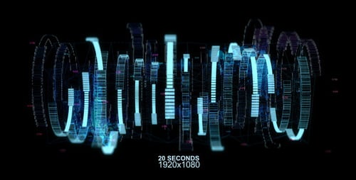 Futuristic Digital Data HUD Elements Loop