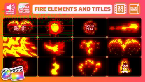 Hand-Drawn Cartoon Fire Effects Pack with Animated Titles