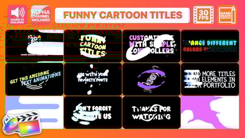 Títulos de dibujos animados divertidos | FCPX