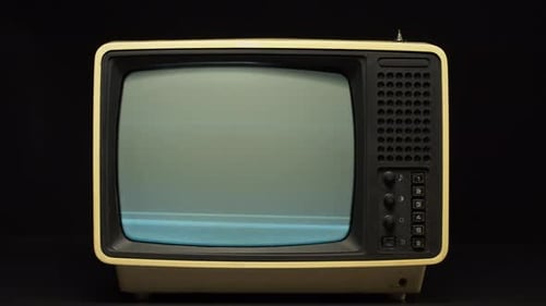 Old Retrostyle Television on Black Background