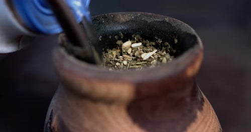 Drinking argentinian mate