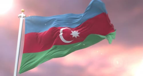 Realistic Azerbaijan Flag Waving Loop