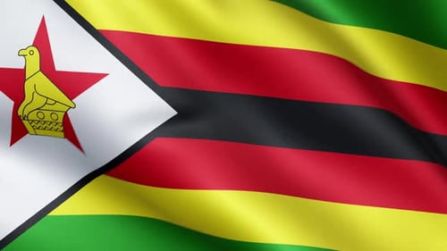 Realistic Waving Zimbabwe Flag Loop Animation