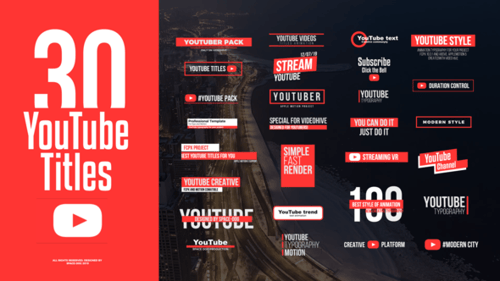 Modern YouTube Channel Titles and Lower Thirds Pack