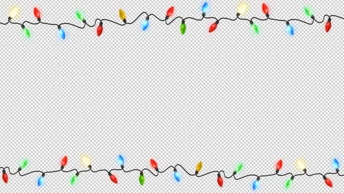 Twinkling Christmas String Lights Animated Border
