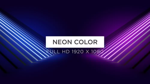 Futuristic Neon Light Tunnel Loop Background