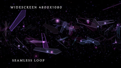 Abstract Widescreen Background with Floating Geometric Shards