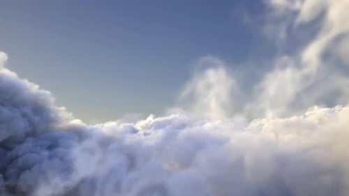 Flying Through Fluffy Clouds in a Realistic Sky
