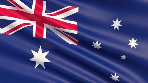 Realistic Australia Flag Waving Loop Background