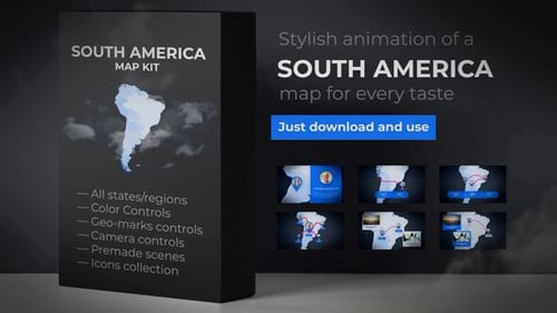 Mapa da América do Sul com países - Kit de mapas da América do Sul