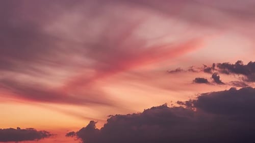 Dramatic Time-Lapse of Pink Clouds at Sunset