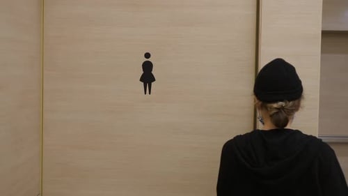 Close Up of Baby Rest Room Sign on the Doors