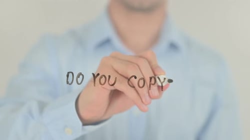 Do You Copy, Man Writing on Transparent Screen
