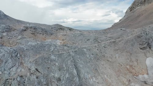 Drone Flight Over Rocky Landscape Of Mountains
