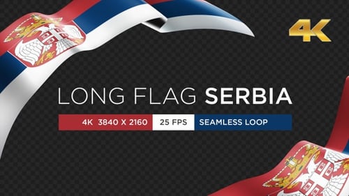 Realistic Waving Flag of Serbia Animation