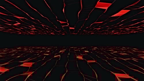 Dynamic Red and Black Abstract Geometric Grid Loop