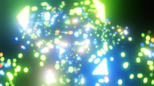 Yellow Blue Sparkles Background Loop Background