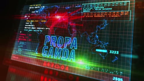propaganda network on digital screen