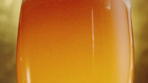 Close Up of Cold Refreshing Golden Beer