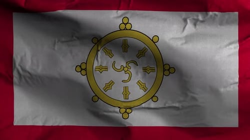 Sikkim-Flagge texturierter winkender Hintergrund 4K