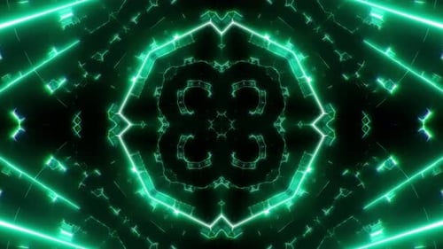 Shining Green Laser Beam Light Kaleidoscope Loop 4K 02