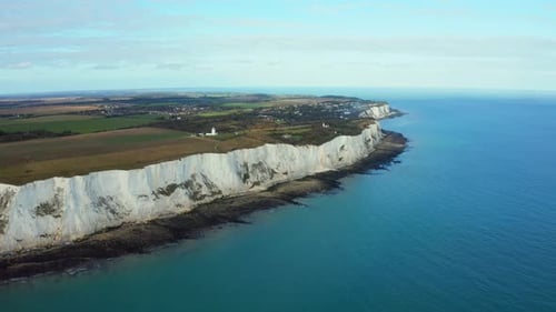 Aerial View of the White Cliffs of Dover Which Face Towards Continental Europe