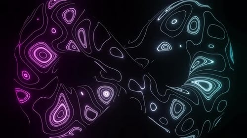 Abstract Neon Contour Lines Loop Background
