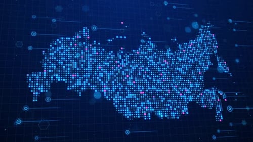 карта россии на фоне кода программирования