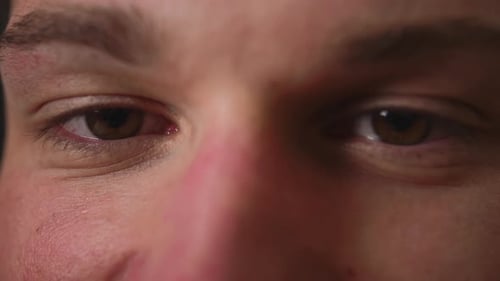 Closeup of Man Eyes Man Has Beautiful Brown Eyes