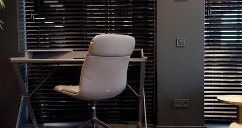Empty Stylish Workspace With Desk And Chair