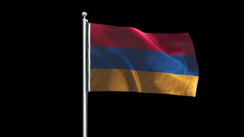 Realistic Waving Armenian Flag Animation