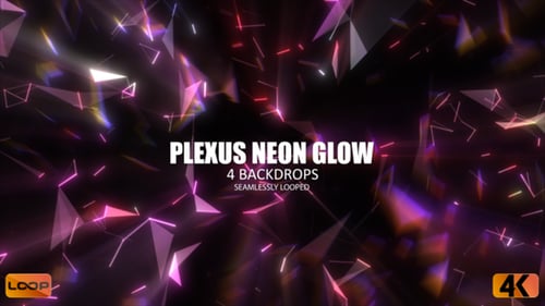 Abstract Neon Glow Plexus Background Loop