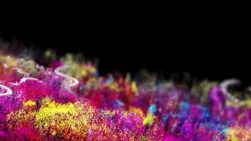 Fluid Colorful Particles Abstract Motion Background